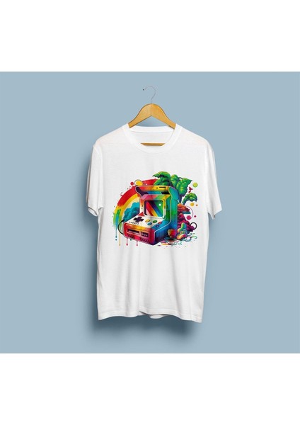Oversize Video Oyunu Retro Tasarım Unisex T-Shirt