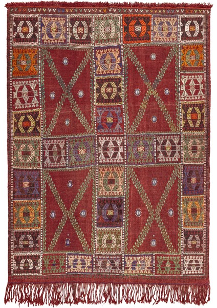 Klark Bordo El Dokuma Kilim 144X196 cm