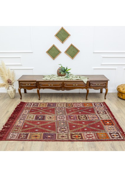 Klark Bordo El Dokuma Kilim 144X196 cm fiyatları