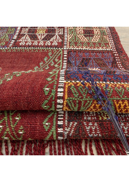 Klark Bordo El Dokuma Kilim 144X196 cm fırsatları