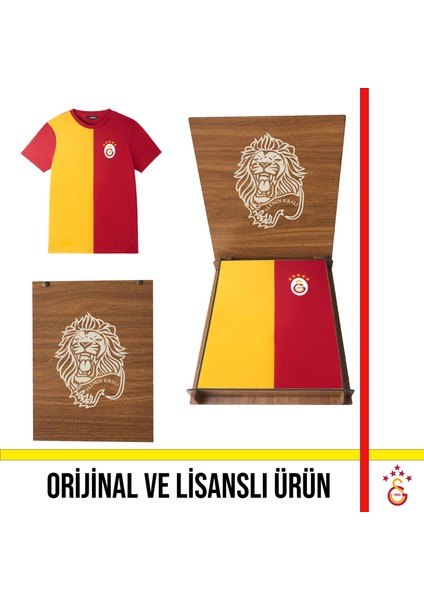 Lisanslı 5 Yıldızlı Yetişkin T-Shirt Hediye Aslan Ahşap Kutulu