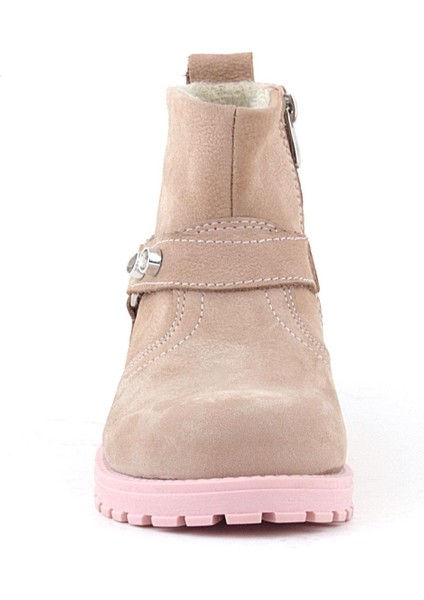 Chiron Hakiki Deri Pembe Fermuarlı Taşlı Kız Çocuk Bot modelleri