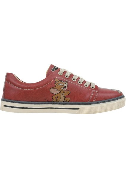 Kadın Vegan Deri Turuncu Sneakers - Warner Bros Tom ve Jerry Tasarım fırsatları