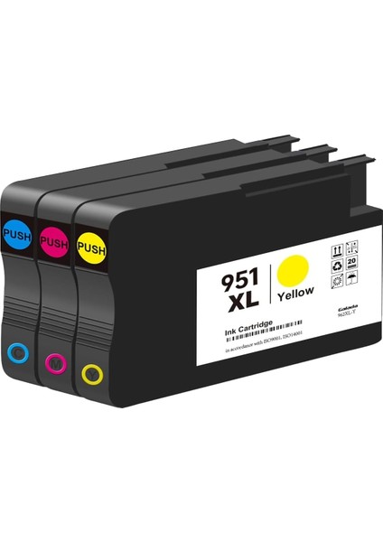 Officejet Pro 251DW,276DW,8100,8600 Yazıcı Uyumlu 950XL /951XL Çipli 4 Renk Kartuş Seti