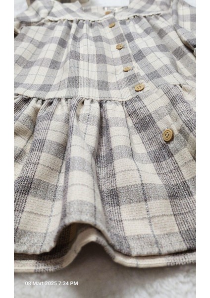 Kız Çocuk Keten Elbise Çanta Hediyeli 2'li Takım modelleri