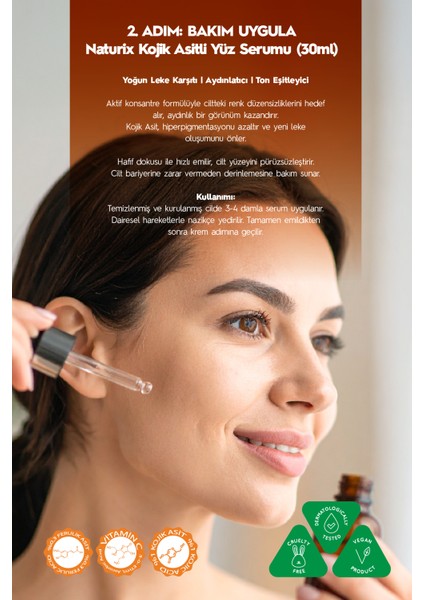 Kojik Asitli 3'lü Leke Karşıtı Bakım Seti | Yüz Temizleme Jeli 250 ml + Serum 30 ml + Krem 50 Ml indirimleri