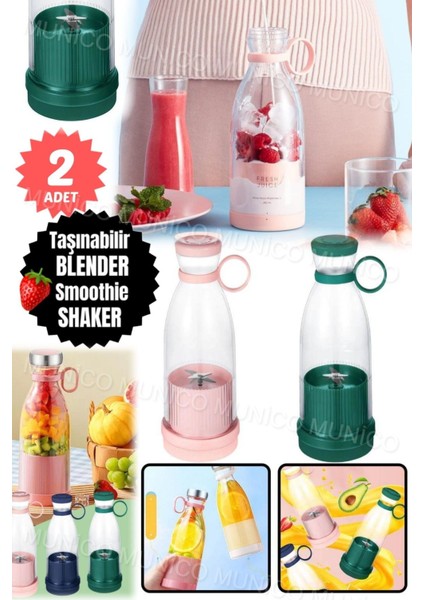 Çiftli Kablosuz Taşınabilir Meyve ve Kokteyl Seti, Çok Fonksiyonlu, Büyük Kapasiteli