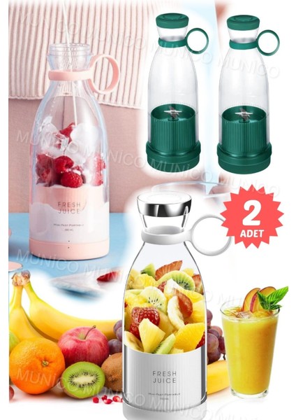 Çiftli Kablosuz Taşınabilir Meyve ve Kokteyl Seti, Çok Fonksiyonlu, Büyük Kapasiteli