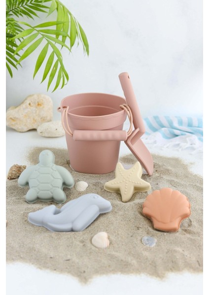 Silikon Banyo ve Plaj Kova Seti - Sağlıklı ve Doğal Çocuk Oyun Seti- Sütlü Kahve fiyatları