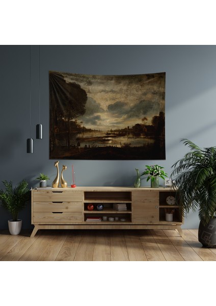 Moonlit Landscape Duvar Örtüsü - 100 cm x 135 cm