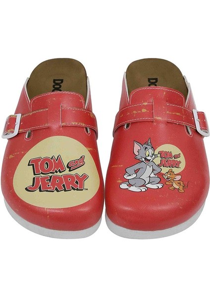 Kadın Vegan Deri Turuncu Terlik - Warner Bros Tom ve Jerry Tasarım fiyatları