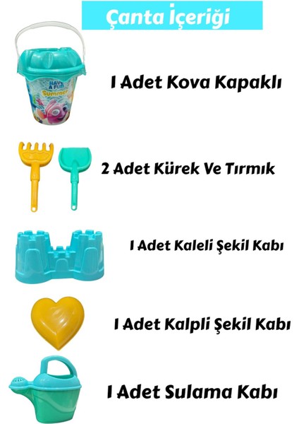 Sırt Çantalı 8 Parça Plaj Deniz Kum Kovası Kova Kürek Tırmık Suluk Seti fiyatları
