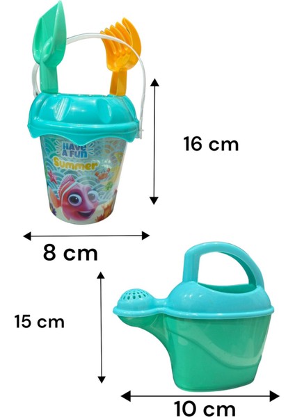 Sırt Çantalı 8 Parça Plaj Deniz Kum Kovası Kova Kürek Tırmık Suluk Seti fırsatları