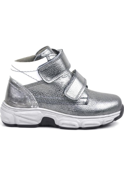 Hakiki Deri Platin Gri Cırtlı Kürklü Kız Çocuk Spor Bot fiyatları