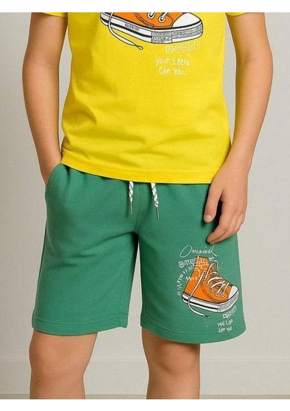Erkek Çocuk Pamuklu Ayakkabı Baskılı Şortlu Takım modelleri