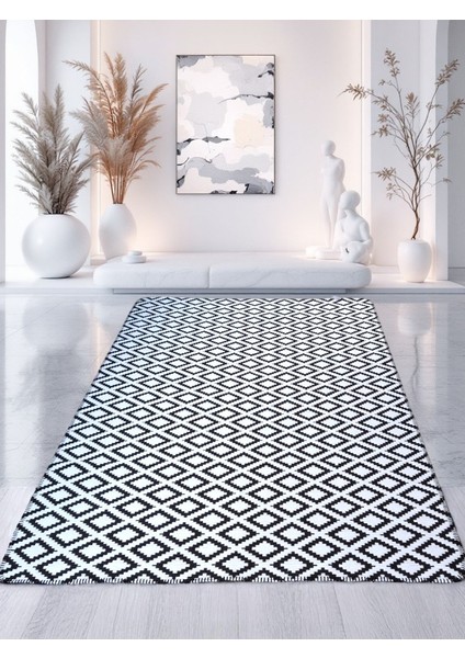 Staywithlove Kilim Saçaksız Dokuma Kilim Robot Süpürgeye Uygun Çift Taraflı Kullanılabilir Çamaşır Makinesinde Yıkanabilir