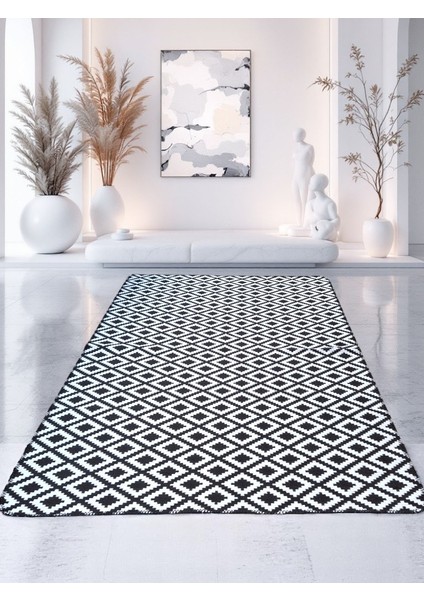 Staywithlove Kilim Saçaksız Dokuma Kilim Robot Süpürgeye Uygun Çift Taraflı Kullanılabilir Çamaşır Makinesinde Yıkanabilir