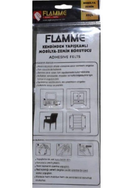 Masa Sandalye Tv Bilgisayar Keçesi Zemin Koruyucu Yuvarlak Yapışkanlı Keçe 2 Paket (21 Mm)