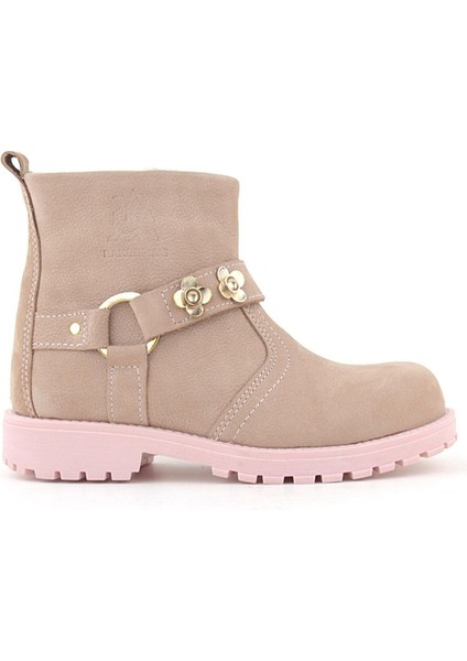 Chiron Hakiki Deri Pembe Fermuarlı Çiçekli Kız Çocuk Bot fiyatları