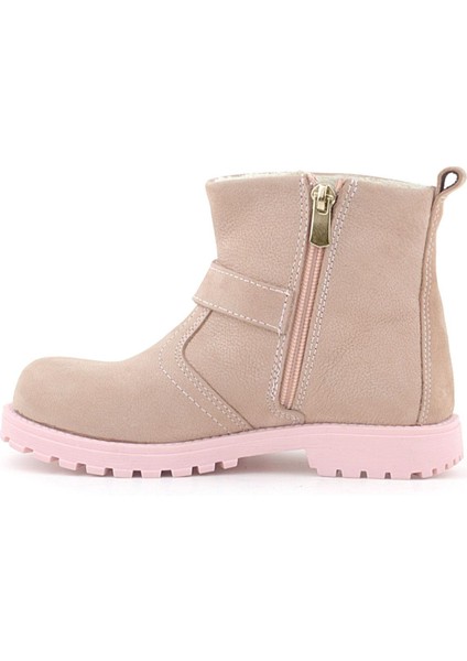 Chiron Hakiki Deri Pembe Fermuarlı Çiçekli Kız Çocuk Bot fırsatları