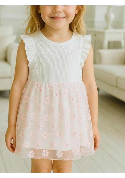 Kız Çocuk Çiçek Desenli Elbise modelleri