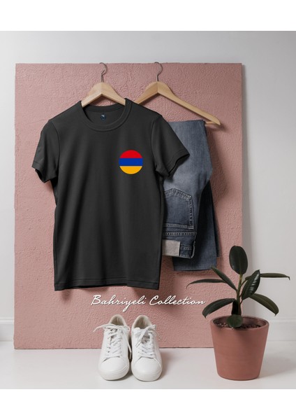 Oversize Ermenistan Bayrak Tasarımlı Unisex T-Shirt fiyatları