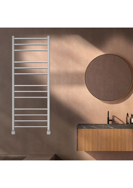 1200X480 Paslanmaz Çelik Havlupan Parlak Krom Olga 13 Borulu