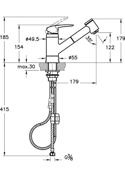 Harmony A41864EXP Pull-Out Eviye Bataryası, Krom fiyatları