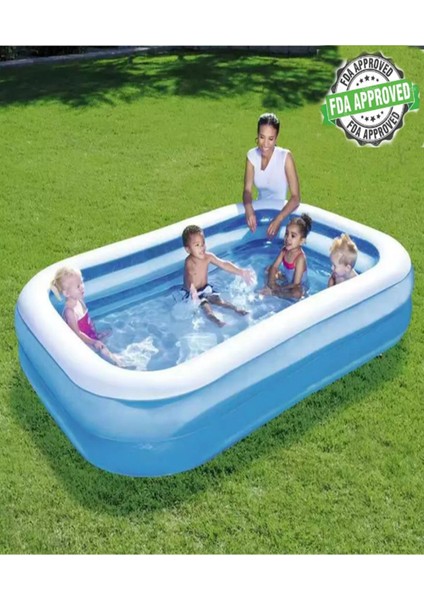 Şişme Havuz 200X146X48CM Büyük Boy Açık Kapalı Yüzme Havuzları Aile ve Çocuklar Için Tatil