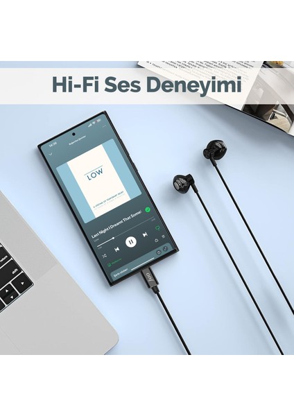 3.5mm Jack Girişli Mikrofonlu Kablolu Kulak Içi Kulaklık Metal indirimleri
