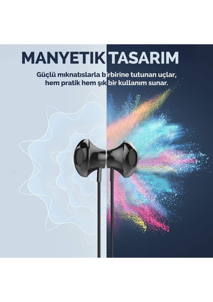 3.5mm Jack Girişli Mikrofonlu Kablolu Kulak Içi Kulaklık Metal