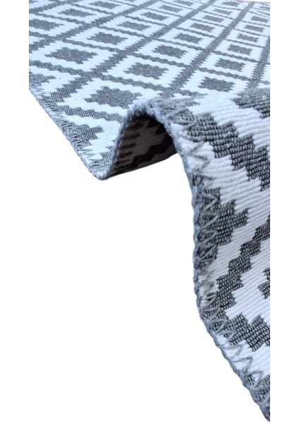 Staywithlove Kilim Saçaksız Dokuma Kilim Robot Süpürgeye Uygun Çift Taraflı Kullanılabilir Çamaşır Makinesinde Yıkanabilir