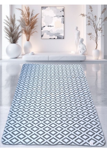 Staywithlove Kilim Saçaksız Dokuma Kilim Robot Süpürgeye Uygun Çift Taraflı Kullanılabilir Çamaşır Makinesinde Yıkanabilir