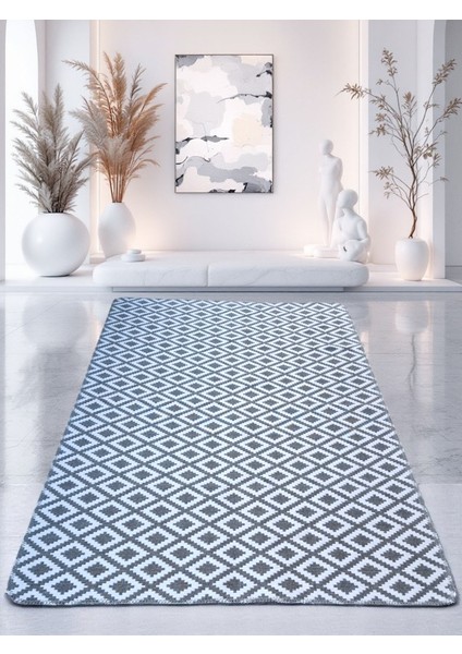 Staywithlove Kilim Saçaksız Dokuma Kilim Robot Süpürgeye Uygun Çift Taraflı Kullanılabilir Çamaşır Makinesinde Yıkanabilir