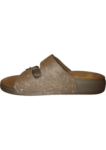 Elegance Zenne 7324 Monta Çift Toka Kutulu Günlük Terlik Altın fiyatları