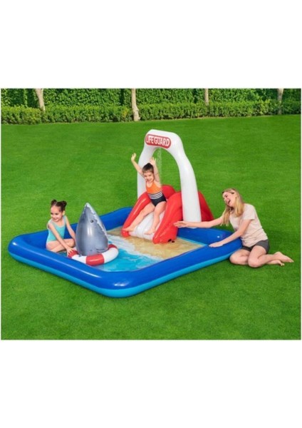 53079 Köpek Balığı Temalı Kaydıraklı, Fıskiyeli Havuz, 234 x 203 x 129CM fiyatları