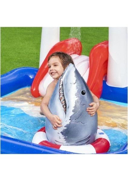 53079 Köpek Balığı Temalı Kaydıraklı, Fıskiyeli Havuz, 234 x 203 x 129CM modelleri
