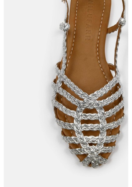 Sandra Gümüş Hakiki Deri Kadın Sandalet fırsatları