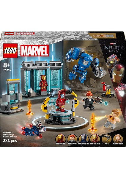 ǀ Marvel Iron Man’in Laboratuvarı: Zırh Salonu 76315-8 Yaş ve Üzeri (384 Parça) fiyatları