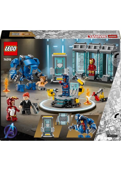 ǀ Marvel Iron Man’in Laboratuvarı: Zırh Salonu 76315-8 Yaş ve Üzeri (384 Parça) modelleri