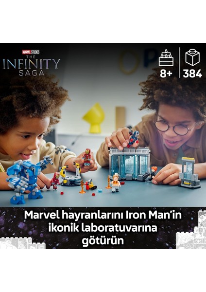 ǀ Marvel Iron Man’in Laboratuvarı: Zırh Salonu 76315-8 Yaş ve Üzeri (384 Parça) indirimleri