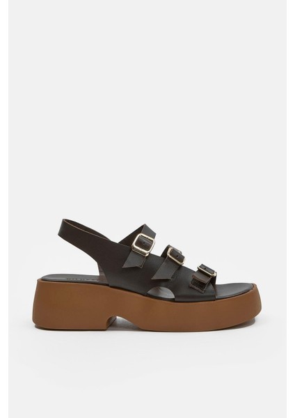 Lindsay Acı Kahve Hakiki Deri Kadın Sandalet