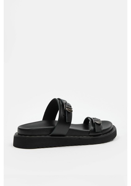 Halsey Siyah Hakiki Deri Kadın Terlik fırsatları