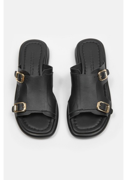 Marcia Siyah Hakiki Deri Kadın Terlik fiyatları