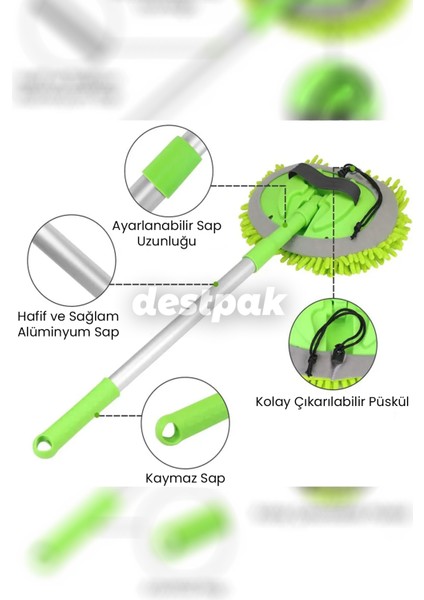 Çizmez Oto Mop ve 13 Lt Katlanır Kova - Bagajda Yer Kaplamaz - Oto Fırçası - Araba Yıkama Mopu modelleri