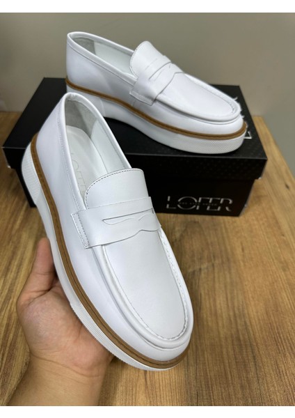LFR-F083-1 Derı Merdane Ayakkabı Beyaz