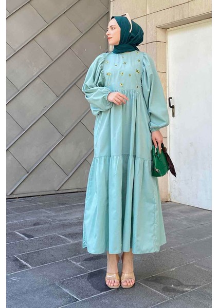Yazlık Elica Elbise Mint Yeşili