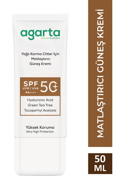 Parlama Karşıtı SPF + 50 Güneş Kremi 50 ml