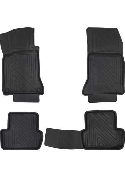 Newdeco Mercedes B Serisi W247 2018 ve Sonrasi Için 5,5d Carbon Style Havuzlu Paspas - Tpe Malzeme