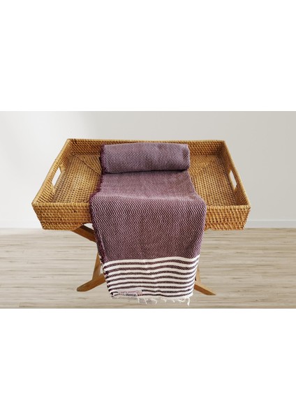 Summer Line Çok Amaçlı Örtü Pike Koltuk Örtüsü 170X220 Bordo